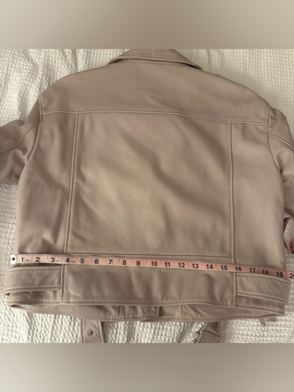All Saints Blush Pink Balfern Leather Jacket - Picture 16 of 16